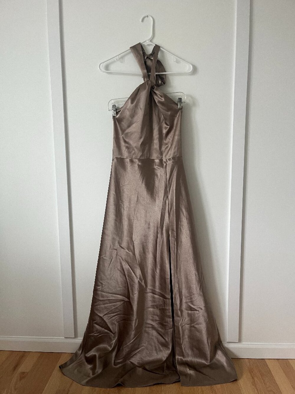 Birdy Grey Monica Satin Dress Mocha Size Medium